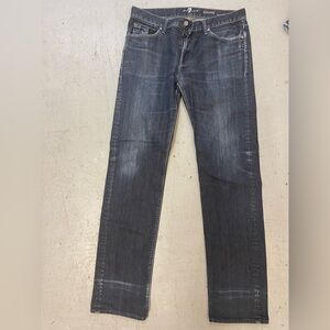 7 For All Mankind Men's Dark Gray Straight Jeans